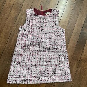 Charming Tweed Kids Dress in Pink and White